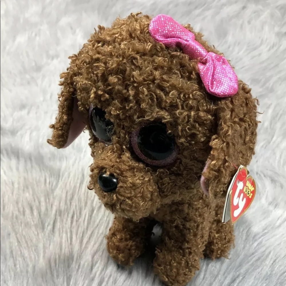 Ty Beanie Babies Beanie Boos Maddie Brown Glitter Eye 9” Dog